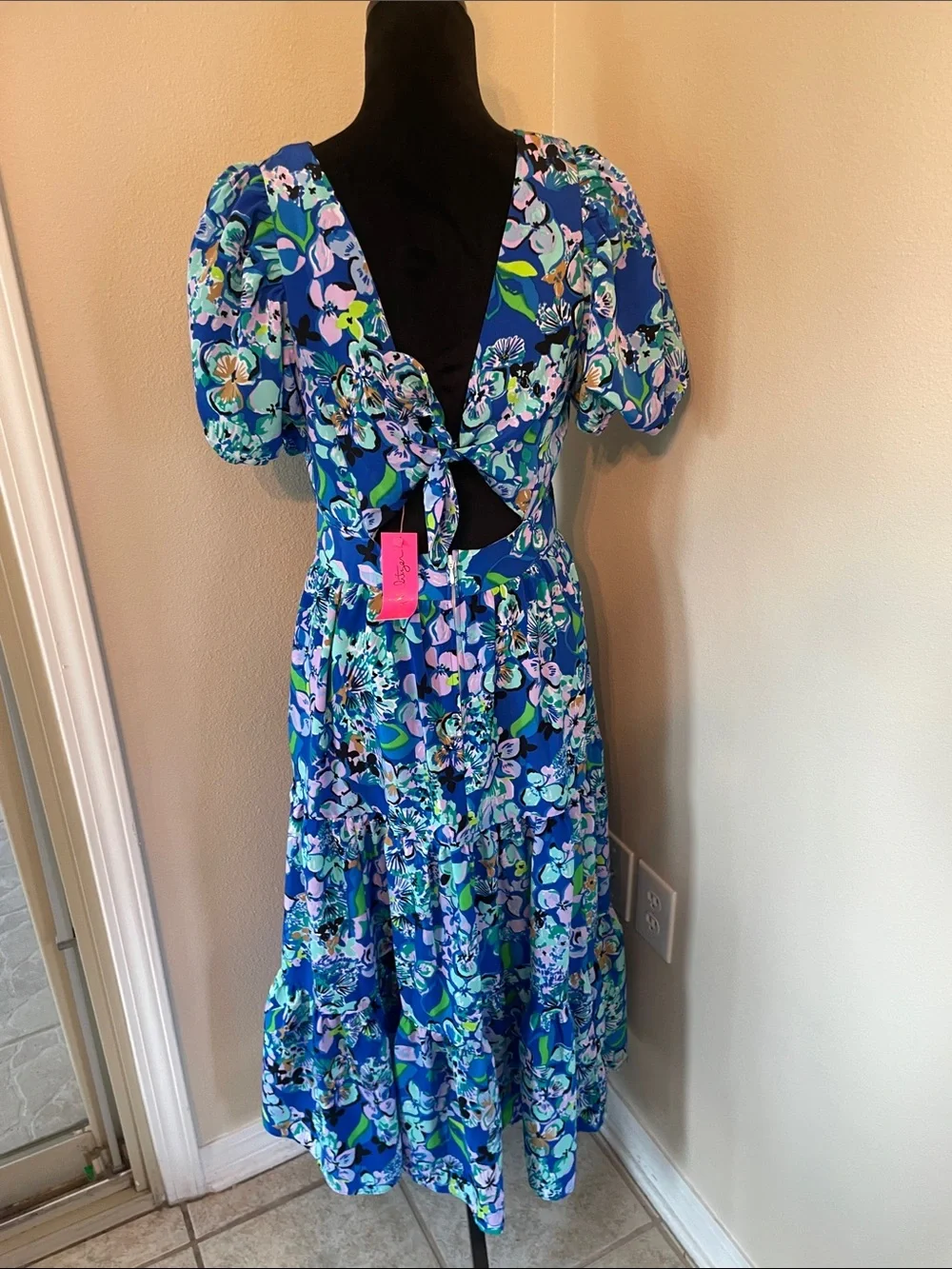 Lilly Pulitzer blue floral Grace midi dress nwt size 8 - Picture 7 of 10